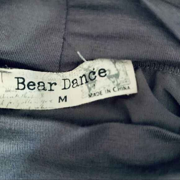 Bear Dance Gray Mock Neck Cutout Long Sleeve Pullover Shirt Size Medium - Picture 4 of 5